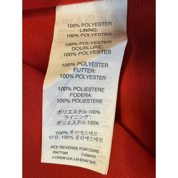 J Crew Shift Dress 6 T Tall 3/4 Red Long Sleeve Washable NEW NWT - Picture 13 of 14